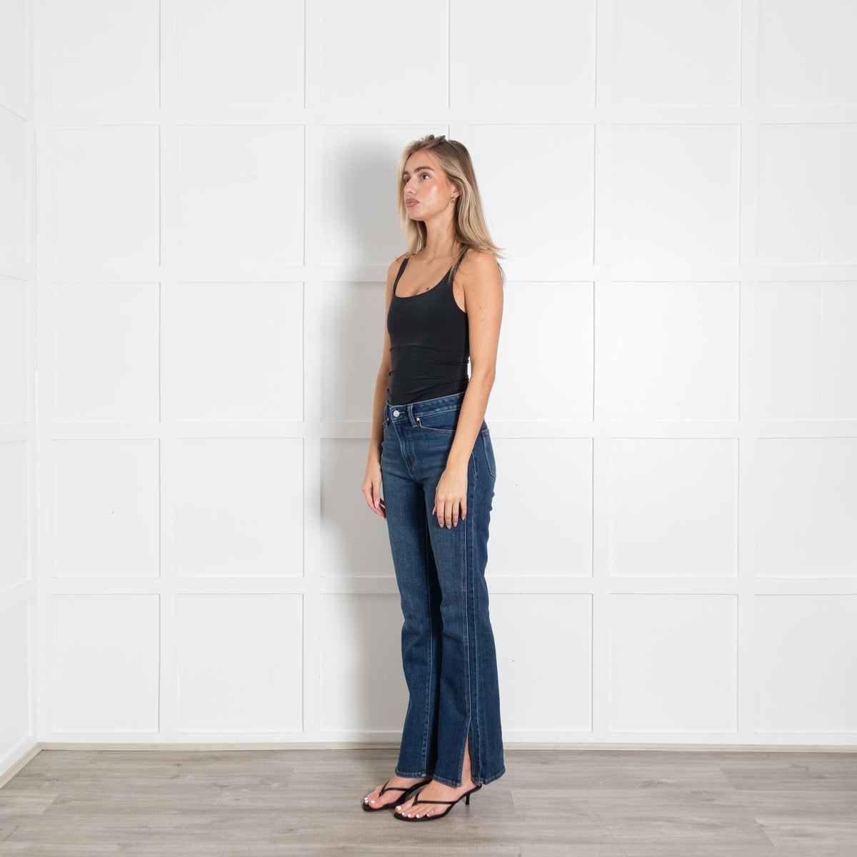 Paige Blue Denim Flared High Rise Laurel Canyon Jeans