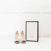 Gucci Silver Knotted Heels with Ankle Strap