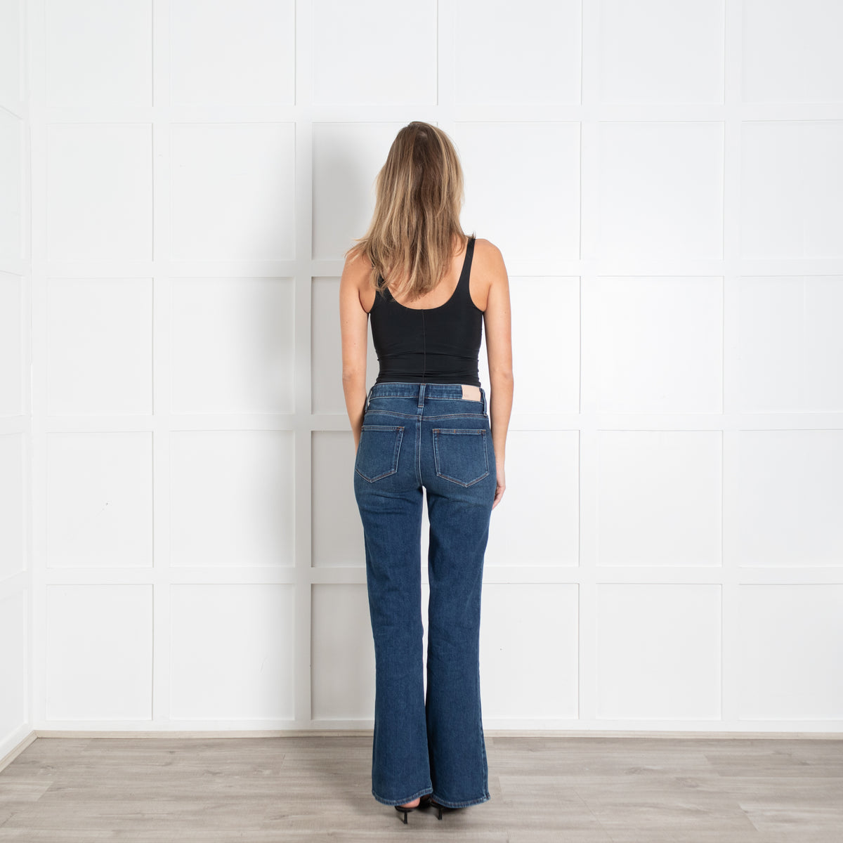 Paige Blue Denim Flared High Rise Laurel Canyon Jeans