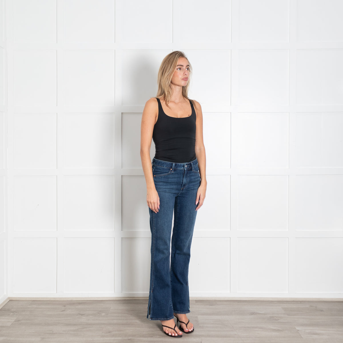 Paige Blue Denim Flared High Rise Laurel Canyon Jeans