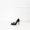 Carolina Herrera Black Satin Jewelled Buckle Heels