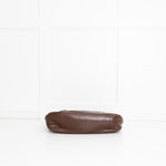 Longchamp Brown Grainy Leather Flap Shoulder Bag