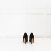 Carolina Herrera Black Satin Jewelled Buckle Heels