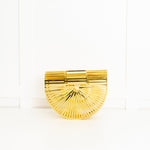Cult Gaia Gold Ark Metal Clutch Bag