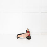 Carolina Herrera Black Satin Jewelled Buckle Heels