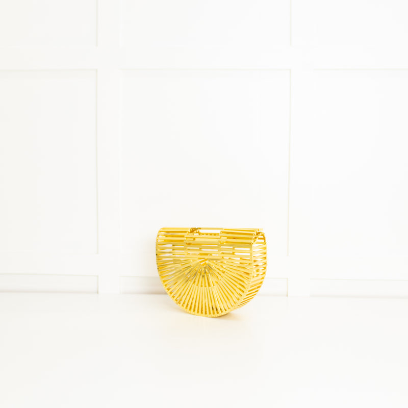 Cult Gaia Gold Ark Metal Clutch Bag