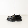 Celine Black Leather Triomphe Loafers