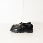 Celine Black Leather Triomphe Loafers
