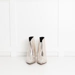 Isabel Marant Silver Embossed Leather Archenn Heeled Ankle Boots