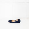 Jimmy Choo Navy Blue Suede Pointed Toe Flats