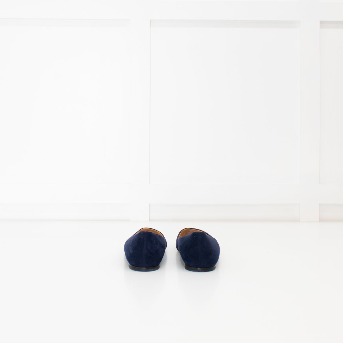 Jimmy Choo Navy Blue Suede Pointed Toe Flats