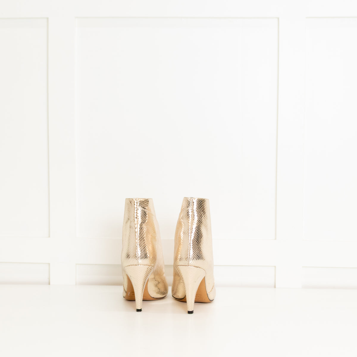 Isabel Marant Gold Embossed Leather Archenn Ankle Boots