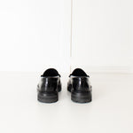Celine Black Leather Triomphe Loafers