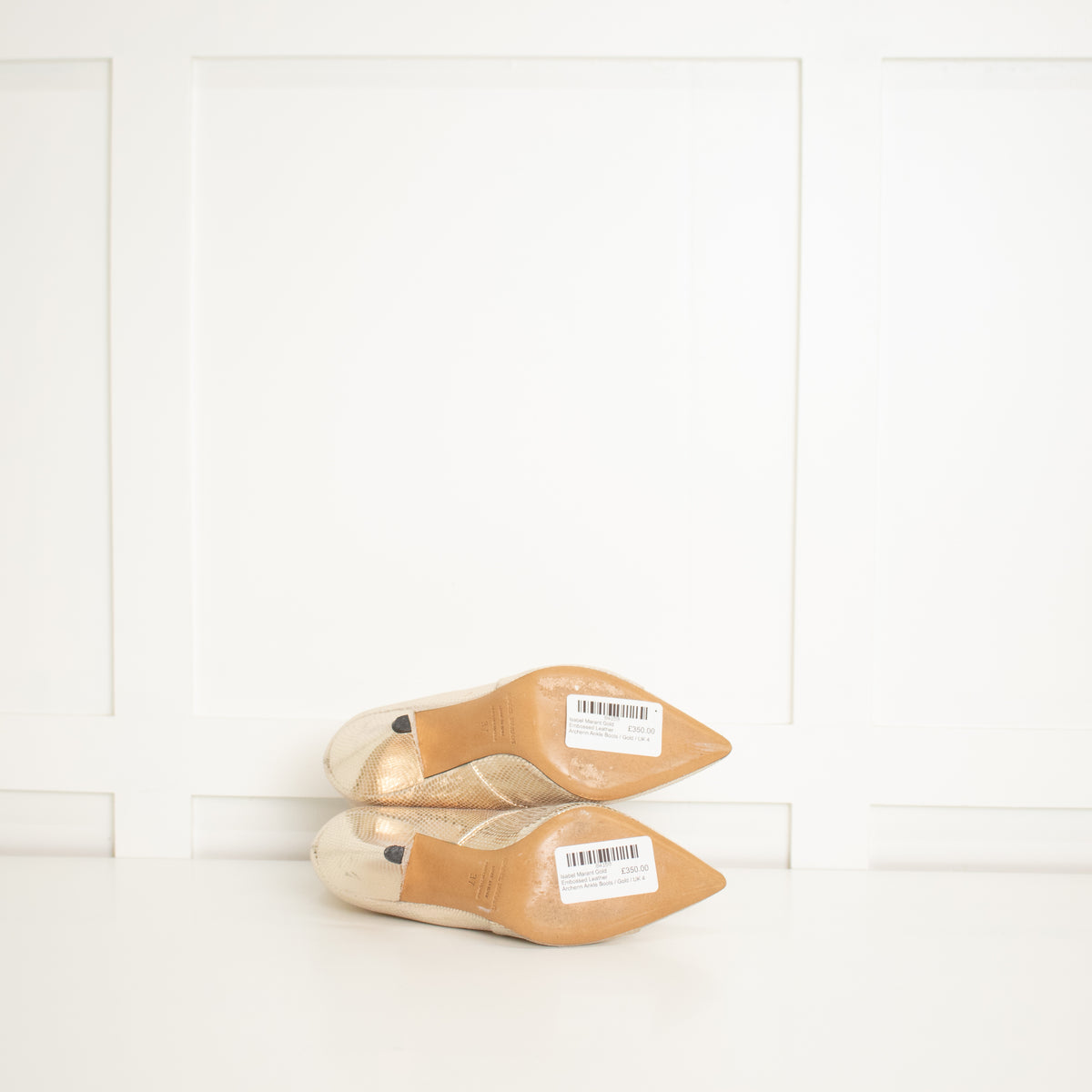 Isabel Marant Gold Embossed Leather Archenn Ankle Boots