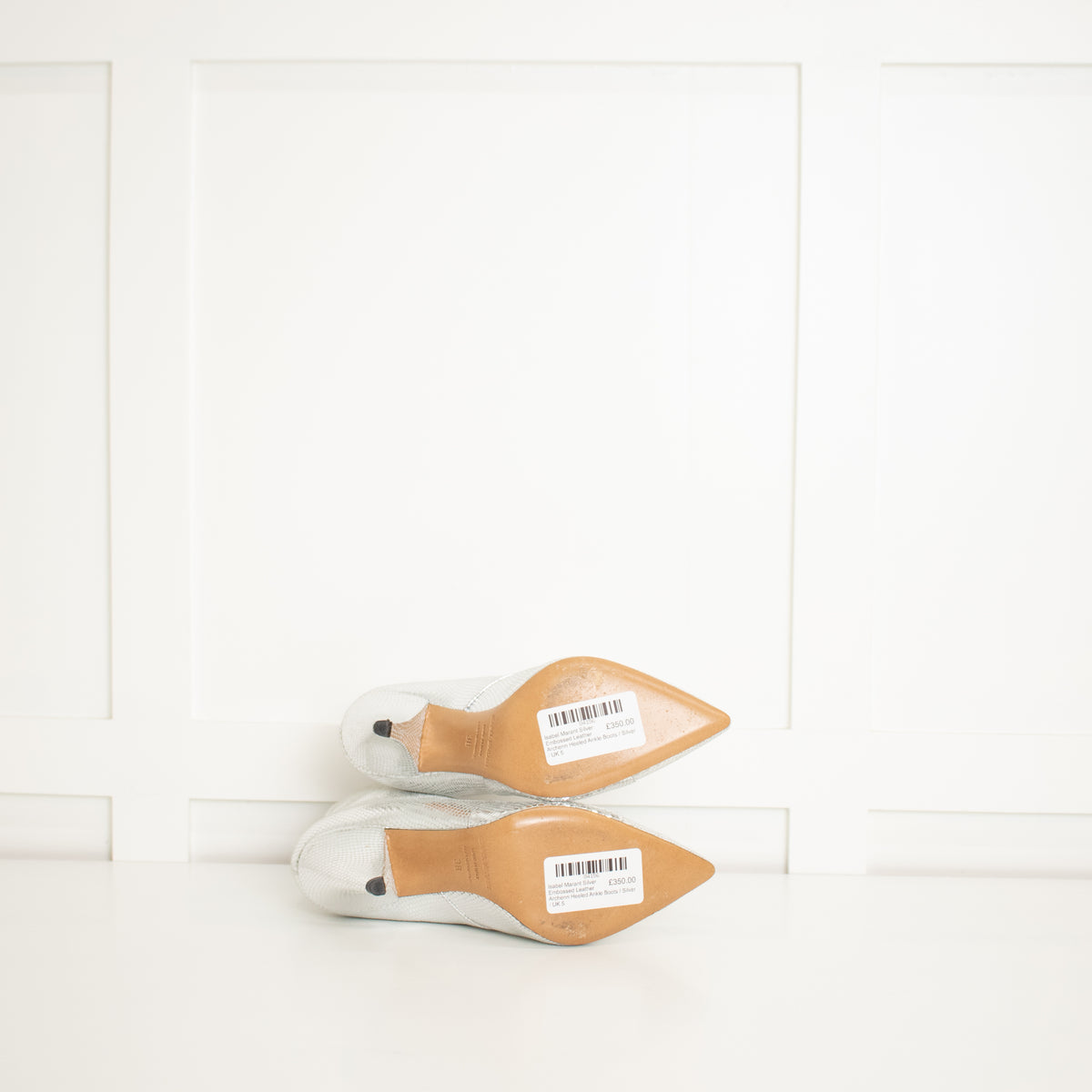 Isabel Marant Silver Embossed Leather Archenn Heeled Ankle Boots