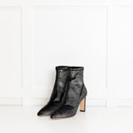 Jimmy Choo Silver Stretch Fabric Heeled Ankle Boots