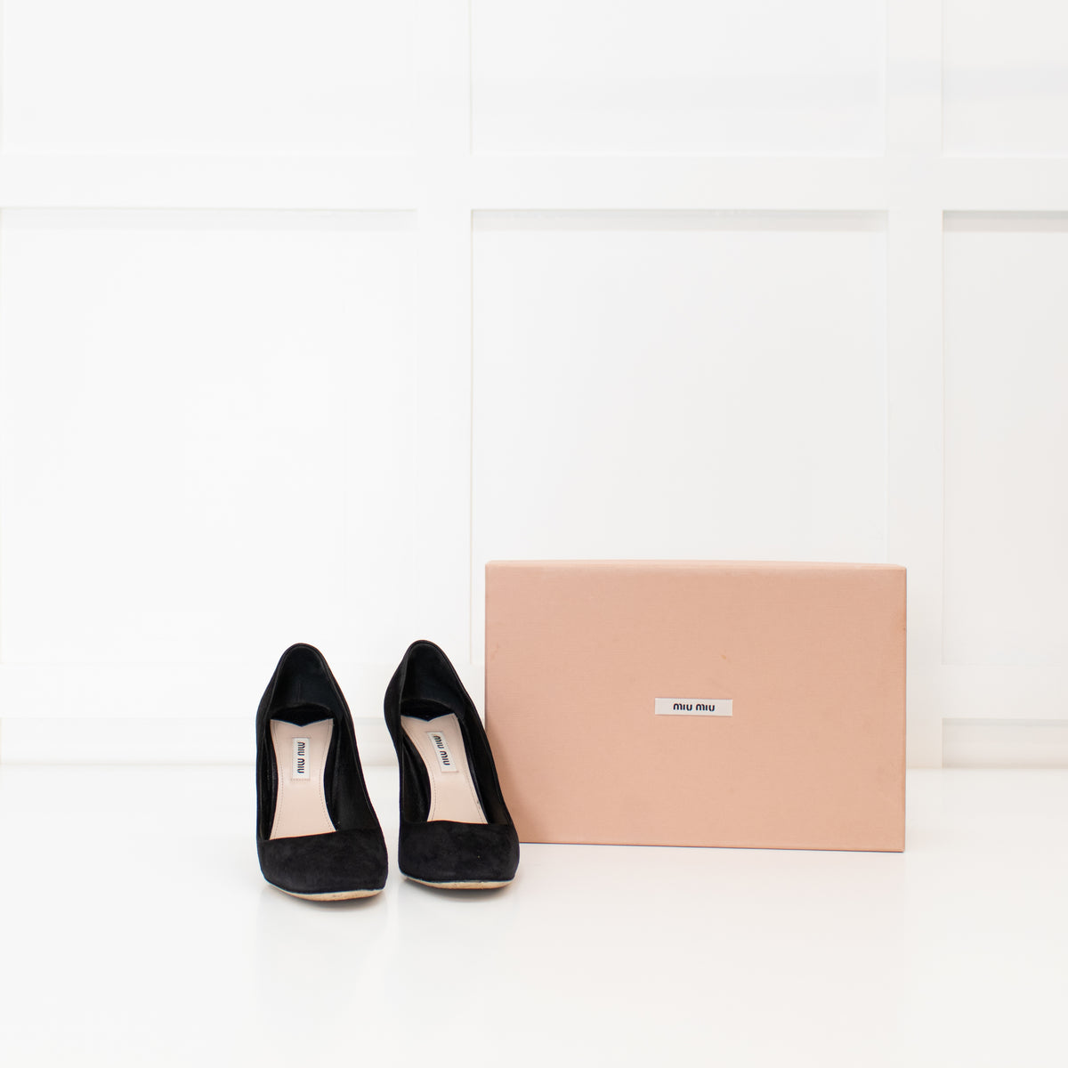 Miu Miu Black Suede Court Shoe