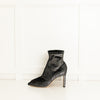 Jimmy Choo Silver Stretch Fabric Heeled Ankle Boots