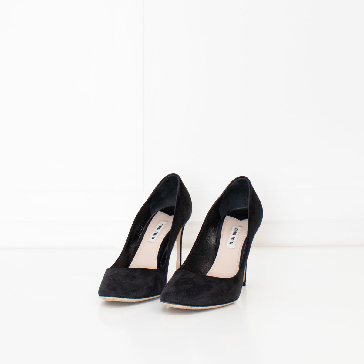 Miu Miu Black Suede Court Shoe