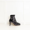 Jimmy Choo Silver Stretch Fabric Heeled Ankle Boots