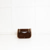 Anya Hindmarch Small Vere Satchel in Coffee Suede with Shearling Trim