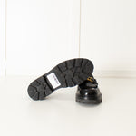 Celine Black Leather Triomphe Loafers