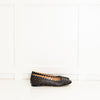Chloe Black Laser Cut Studded Flat Pumps