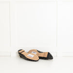 Chloe Black Laser Cut Studded Flat Pumps