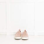 Gina Pink Leather Diamante Slip-On Shoes