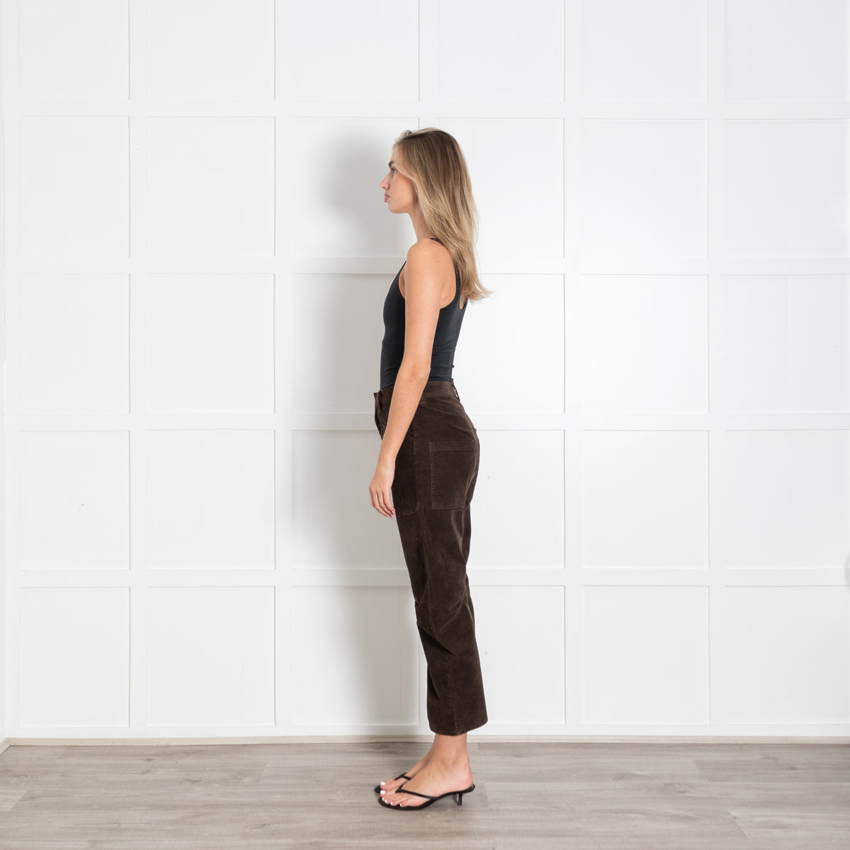 Nili Lotan Brown Corduroy Barrell Leg Trousers