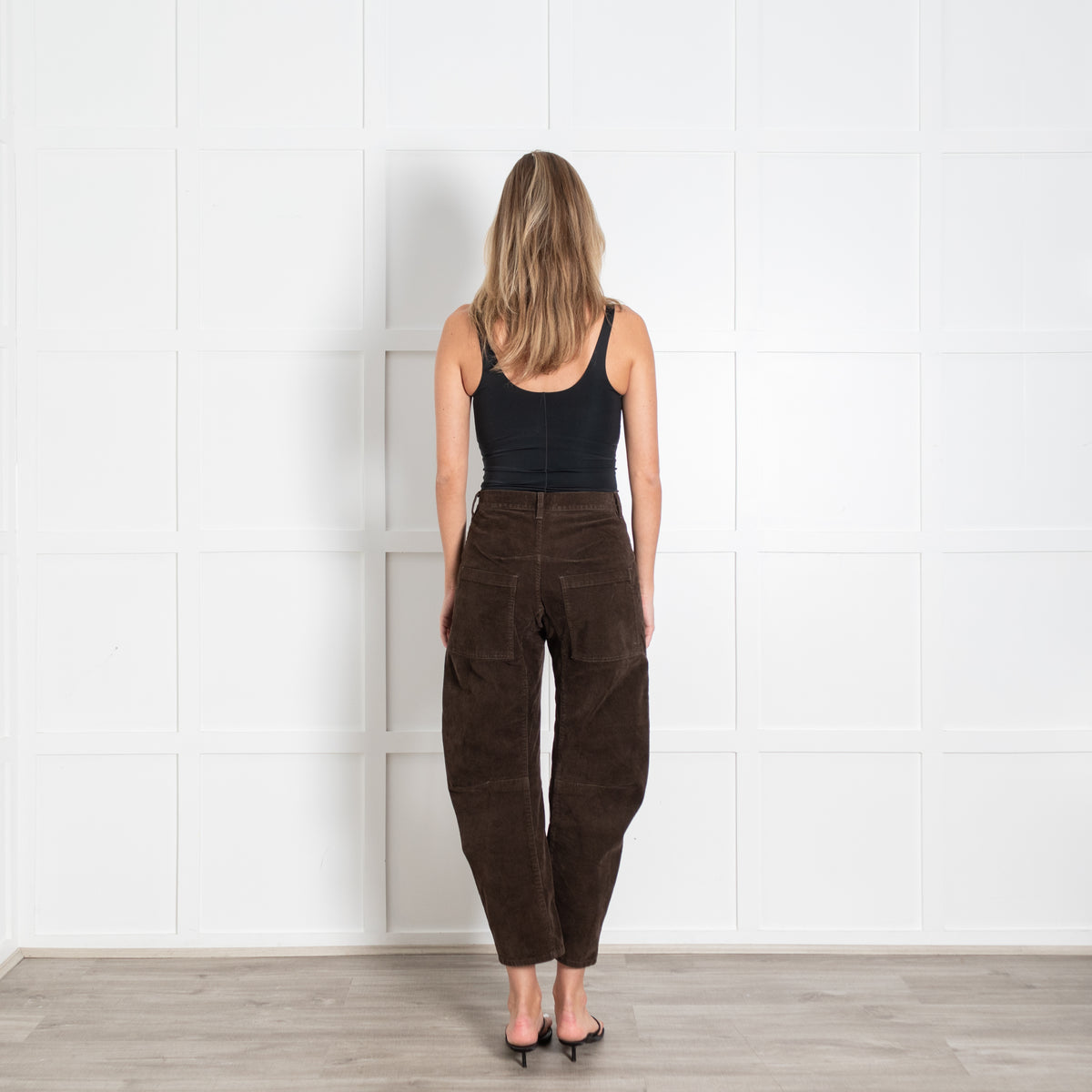Nili Lotan Brown Corduroy Barrell Leg Trousers