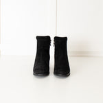 Eliot Zed Black Suede Zip Ankle Boots