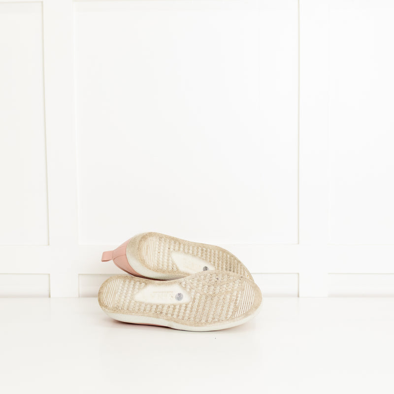 Gina Pink Leather Diamante Slip-On Shoes