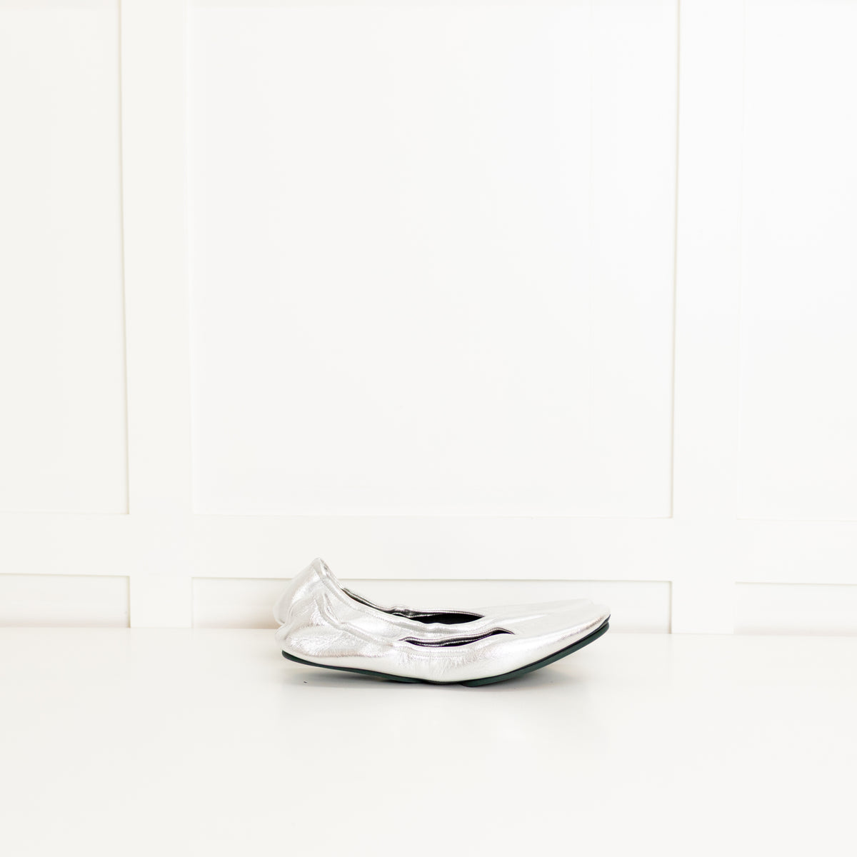 Mulberry Silver Leather Flat Pumps