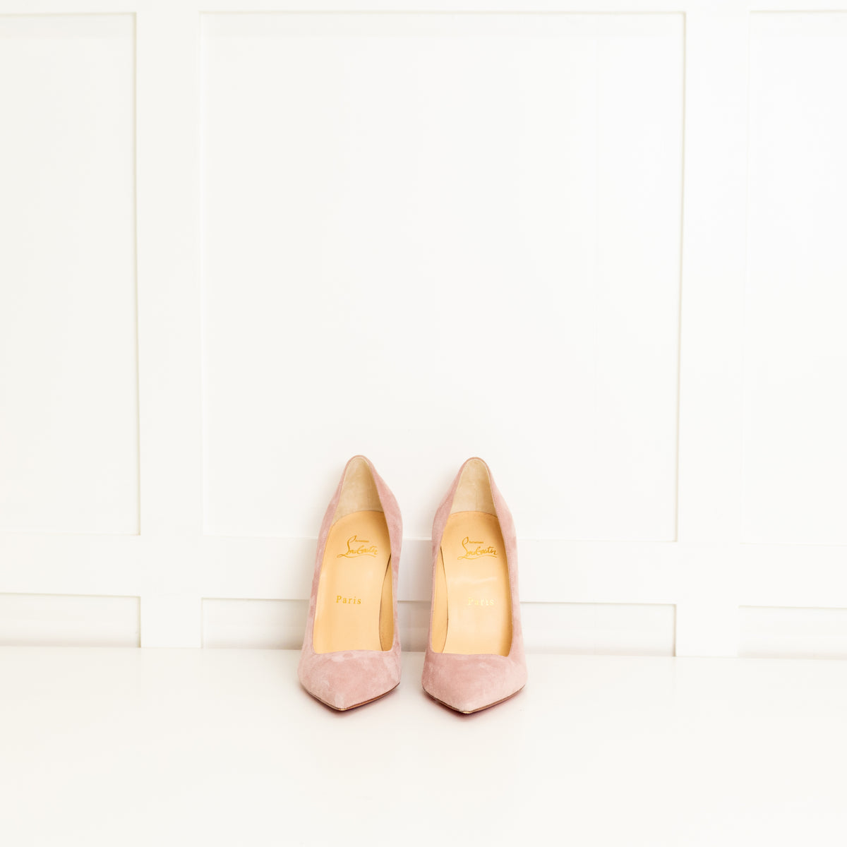 Christian Louboutin Pale Pink Suede Heeled Shoes