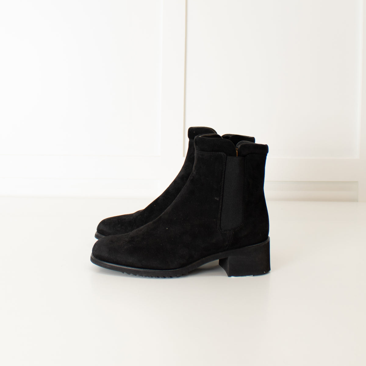 Eliot Zed Black Suede Zip Ankle Boots