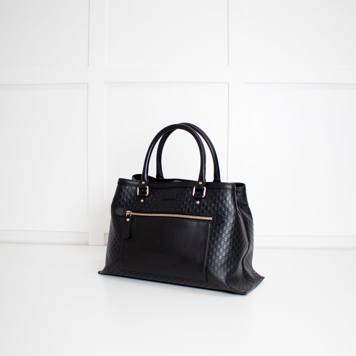 Gucci Black Micro Guccisimma Tote Bag