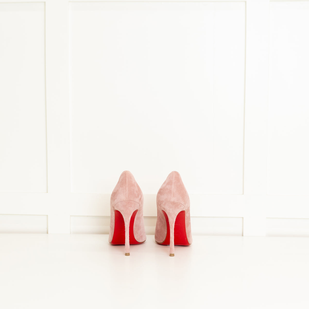 Christian Louboutin Pale Pink Suede Heeled Shoes