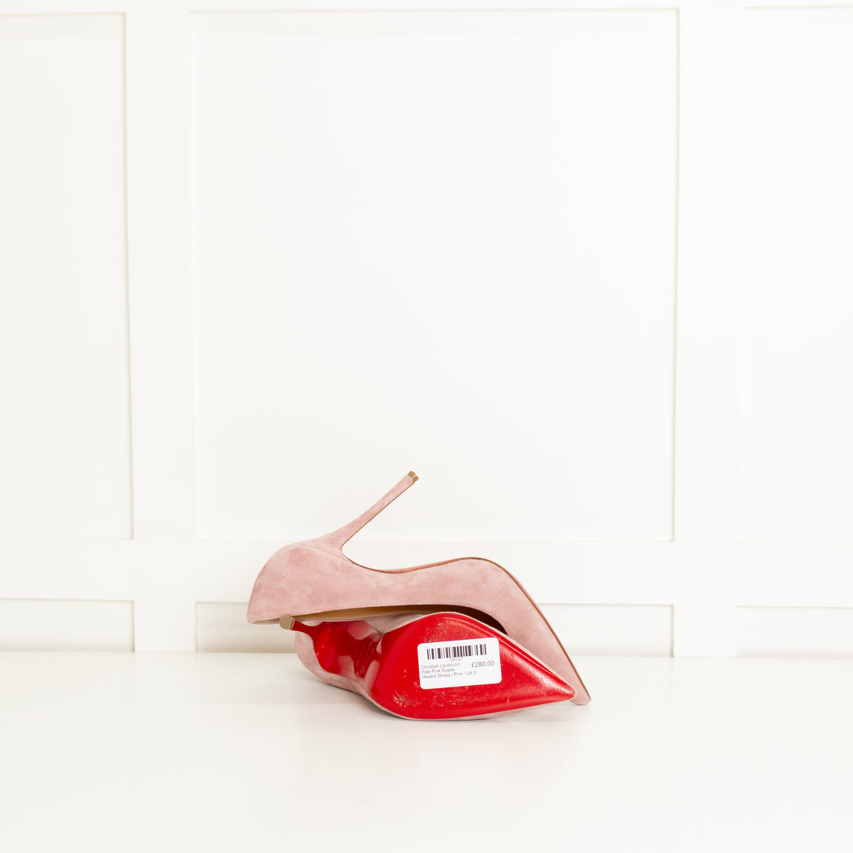 Christian Louboutin Pale Pink Suede Heeled Shoes