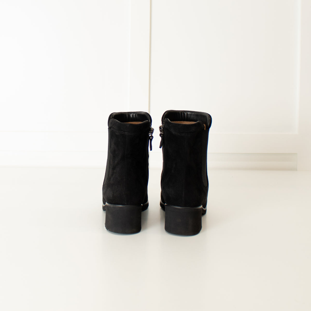 Eliot Zed Black Suede Zip Ankle Boots