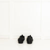 Chanel Black Glitter Camelia Flat Ballerinas