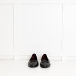 Chanel Black Quilted Lambskin Leather CC Top Flat Ballerinas
