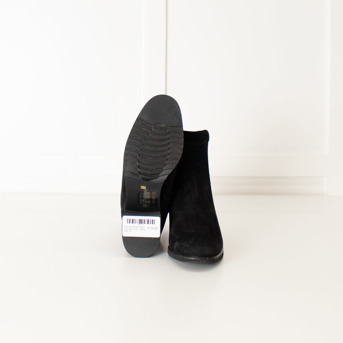 Eliot Zed Black Suede Zip Ankle Boots