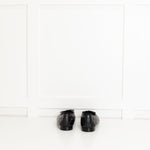 Chanel Black Quilted Lambskin Leather CC Top Flat Ballerinas