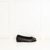 Chanel Black Quilted Lambskin Leather CC Top Flat Ballerinas