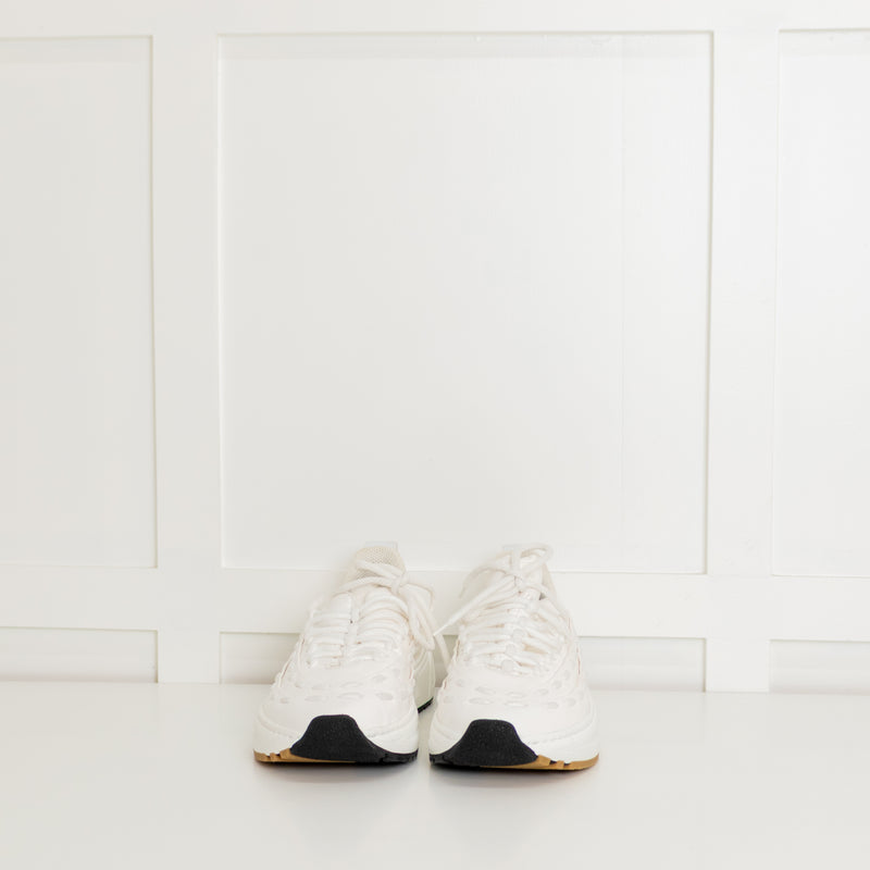 Bottega Veneta White Leather Multi Lace Up Trainers