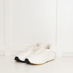 Bottega Veneta White Leather Multi Lace Up Trainers