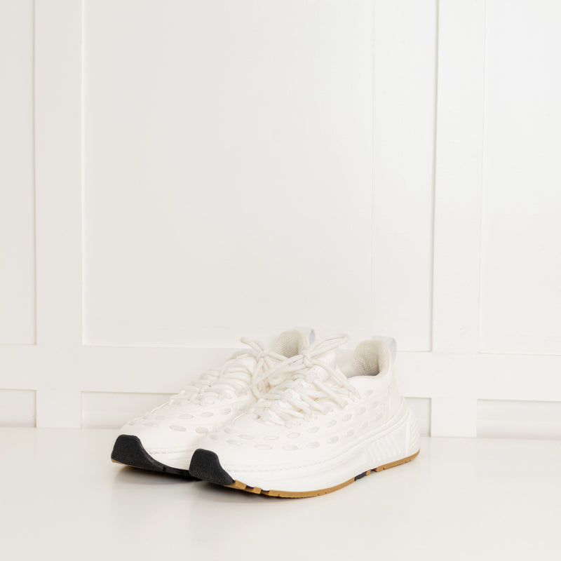Bottega Veneta White Leather Multi Lace Up Trainers
