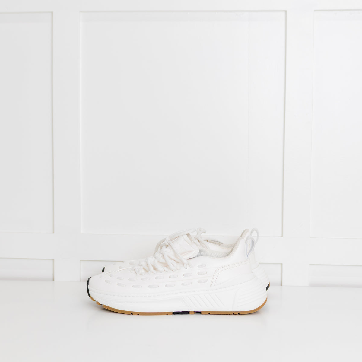 Bottega Veneta White Leather Multi Lace Up Trainers