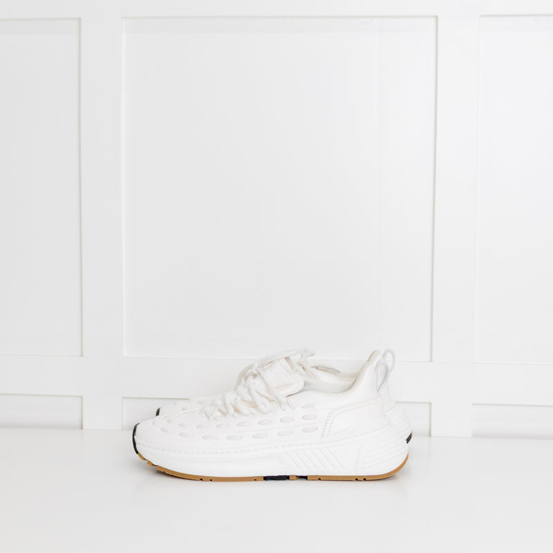 Bottega Veneta White Leather Multi Lace Up Trainers